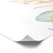 ほこりっぽい緑の金ゴールドユーカリ結婚カリ ポスター (角)