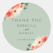 ほこりっぽい緑結婚の植物学 ラウンドシール (正面)
