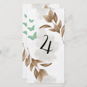 ほこりっぽい緑葉と蝶のテーブルno card (正面/裏面)