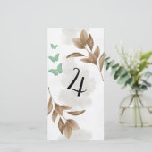 ほこりっぽい緑葉と蝶のテーブルno card (スタンド正面)