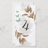 ほこりっぽい緑葉と蝶のテーブルno card (裏面)