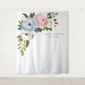 ほこりっぽい花のウェディングバックドロップ写真撮影ブース タペストリー (正面)