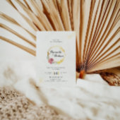 ほこりっぽい花ピンクと金ゴールド結婚ズ 招待状