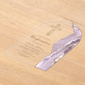 ほこりっぽい薄紫瑪瑙の確認 アクリル招待状 (レイダウン)