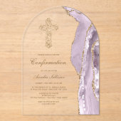 ほこりっぽい薄紫瑪瑙の確認 アクリル招待状 (正面)