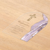 ほこりっぽい薄紫瑪瑙の確認 アクリル招待状 (レイダウン)