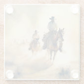 ほこりっぽい西水色「夜明けのライダー」 ガラスコースター (裏面)