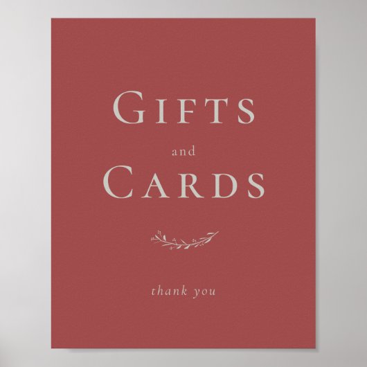 ほこりっぽい赤葉いとベリーカードとギフトサイン ポスター (正面)