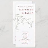 ほこりっぽい赤葉い結婚式 プログラムとベリー (正面/裏面)