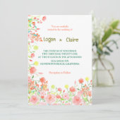 ほこりっぽい赤面バラボホフローラ結婚式招待状 招待状 (スタンド正面)