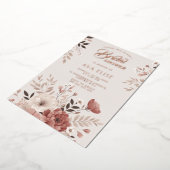 ほこりっぽい赤面フローラブライダルシャワー 箔招待状 (回転した状態)