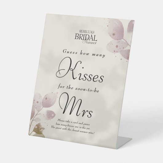 ほこりっぽい赤面推測いくつのキスブライダルシャワー 台座サイン (正面)