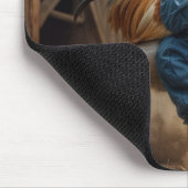 ほこりっぽい農場で雄鶏を突っ張る マウスパッド (コーナー)