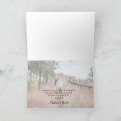 ほこりっぽい金ゴールドと紫エレガントの写真サンキューカード シーズンカード (内部)