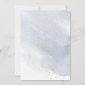 ほこりっぽい金ゴールドエレガントブルー結婚式招待状 招待状 (裏面)