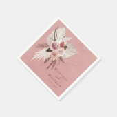 ほこりっぽい銅熱帯パンパスグラスシーサイド結婚ズ スタンダードカクテルナプキン (角)