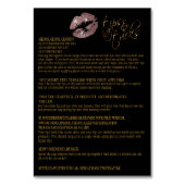 ほこりっぽい錆びたグリッターリップカラー命令 テーブルナンバー (裏面)