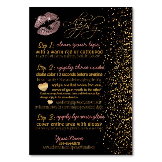 ほこりっぽい錆びたグリッターリップカラー命令 テーブルナンバー (正面)