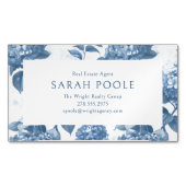 ほこりっぽい青あじさいエレガントの実在エステートエージェント マグネット名刺 (正面)