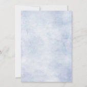 ほこりっぽい青あじさいピンクのバラブライダルシャワーInv 招待状 (裏面)