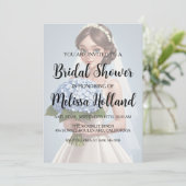 ほこりっぽい青あじさいブライダルシャワー招待状 招待状 (スタンド正面)