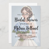 ほこりっぽい青あじさいブライダルシャワー招待状 招待状 (正面/裏面)