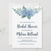 ほこりっぽい青あじさいブライダルシャワー招待状 招待状 (正面)