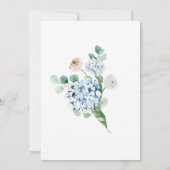 ほこりっぽい青あじさいホワイトローズ結婚ズ 招待状 (裏面)