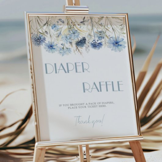 ほこりっぽい青あじさい赤ちゃんシャワーおむつラッフル ポスター