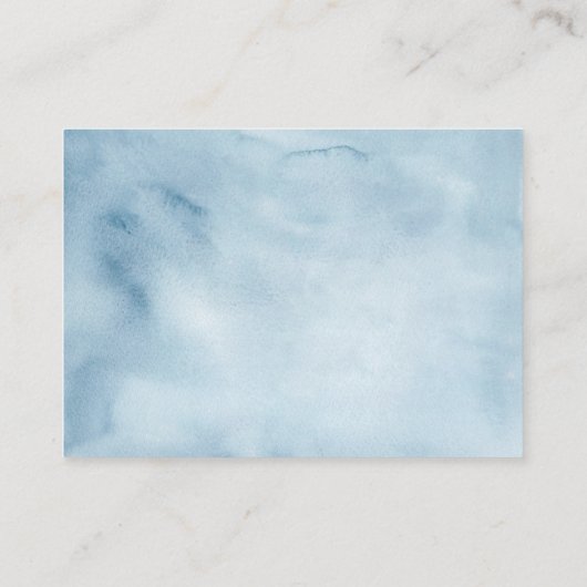 ほこりっぽい青あじさい赤ちゃんシャワー本ベビー エンクロージャーカード (裏面)