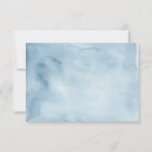 ほこりっぽい青あじさい赤ちゃんシャワー サンキューカード (裏面)