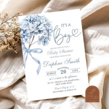 ほこりっぽい青あじさい赤ちゃんシャワー