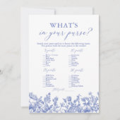 ほこりっぽい青あなたの財布のブライダルシャワーゲーム 招待状 (正面)