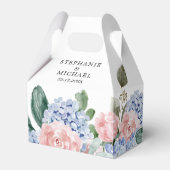 ほこりっぽい青いアジサイのパステル結婚ピンクのバラ フェイバーボックス (裏面サイド)