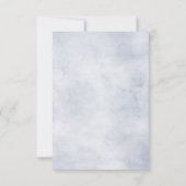 ほこりっぽい青いアジサイのパステル結婚ピンクのバラ 出欠カード (裏面)