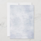 ほこりっぽい青いアジサイのパステル結婚ピンクのバラ 招待状 (裏面)