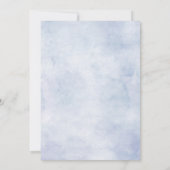 ほこりっぽい青いアジサイのパステル結婚ピンクのバラ 招待状 (裏面)