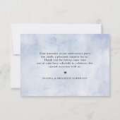 ほこりっぽい青いアジサイバラ結婚の記念日 サンキューカード (裏面)