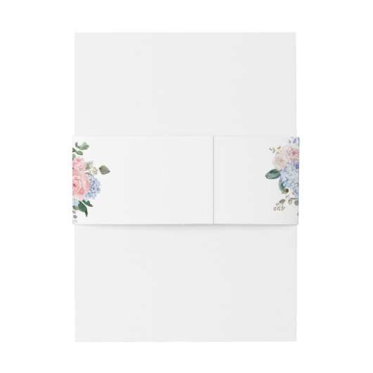 ほこりっぽい青いアジサイフローラファーストネーム結婚ズ 招待状ベリーバンド (裏面例)