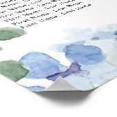 ほこりっぽい青いアジサイ結婚ズの座席表 ポスター (角)