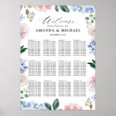 ほこりっぽい青いアジサイ結婚ズの座席表 ポスター (正面)