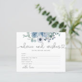 ほこりっぽい青いアドバイスとウィッシュブライダルシャワーカード (スタンド正面)