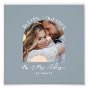 ほこりっぽい青いアーチの写真 ウェディングギフト ホームデコレーション フォトプリント           