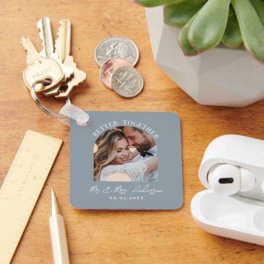 ほこりっぽい青いアーチ結婚写真のギフトホームデコール キーホルダー (デスク)