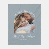 ほこりっぽい青いアーチ結婚写真のギフトホームデコール フリースブランケット (正面)