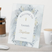 ほこりっぽい青いカトリックのバプテスマ歓迎サイン 台座サイン (インサイチュ)