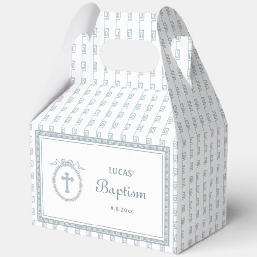 ほこりっぽい青いギリシャのフレームバプティスビッグ切り妻 フェイバーボックス (正面)