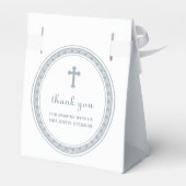 ほこりっぽい青いギリシャ語フレームバプテスムテント フェイバーボックス (裏面サイド)