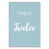 ほこりっぽい青いクラシック結婚スクリプト テーブルナンバー (正面)