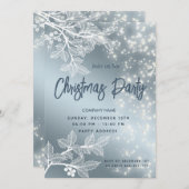 ほこりっぽい青いクリスマスブラッシ企業のョス 招待状 (正面/裏面)